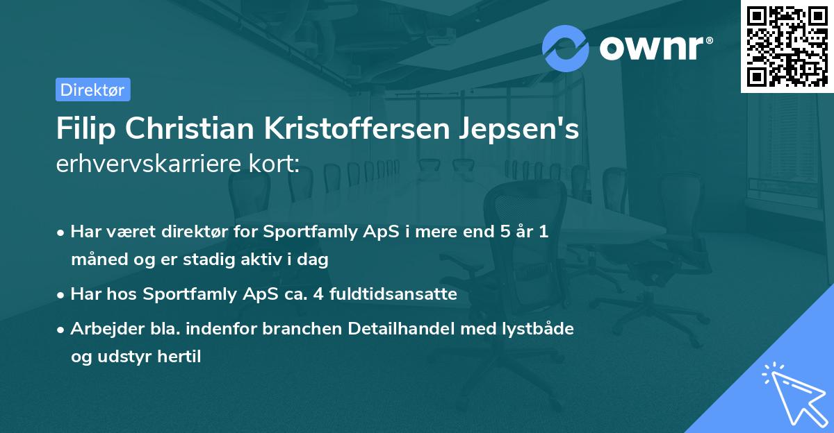 Filip Christian Kristoffersen Jepsen's erhvervskarriere kort