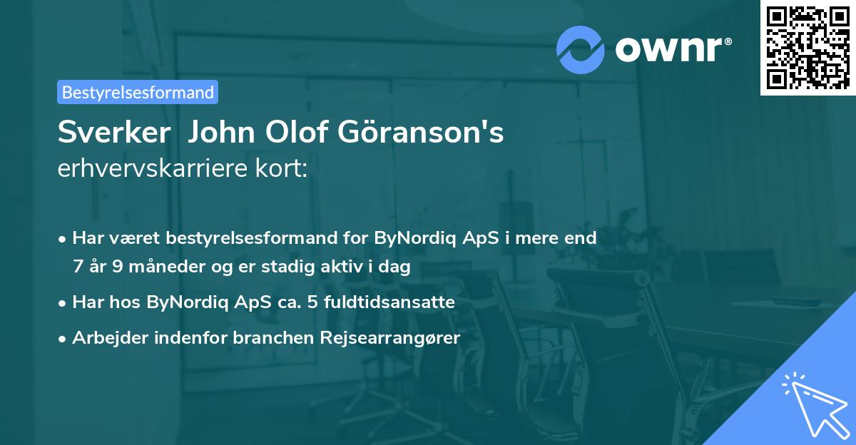 Sverker  John Olof Göranson's erhvervskarriere kort