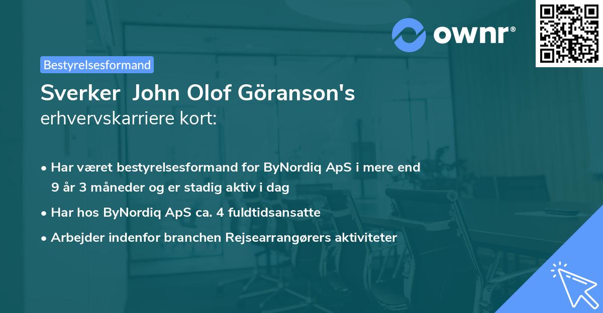 Sverker  John Olof Göranson's erhvervskarriere kort