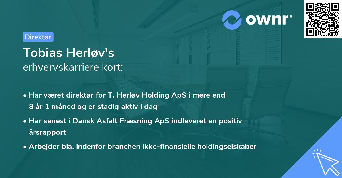 Tobias Herløv's erhvervskarriere kort