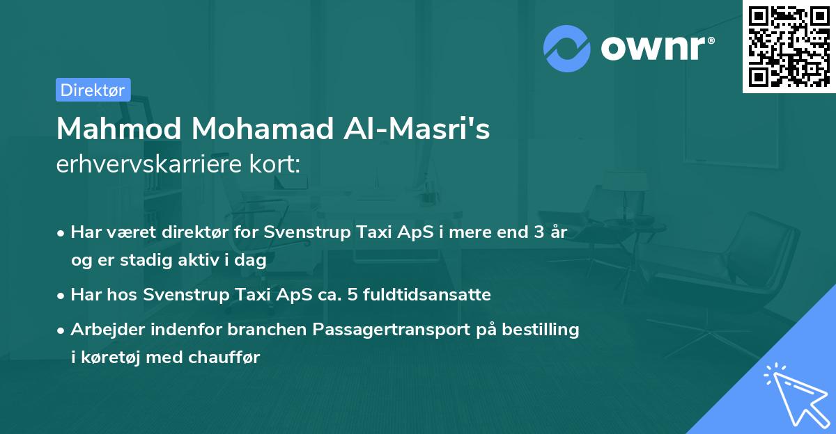 Mahmod Mohamad Al-Masri's erhvervskarriere kort