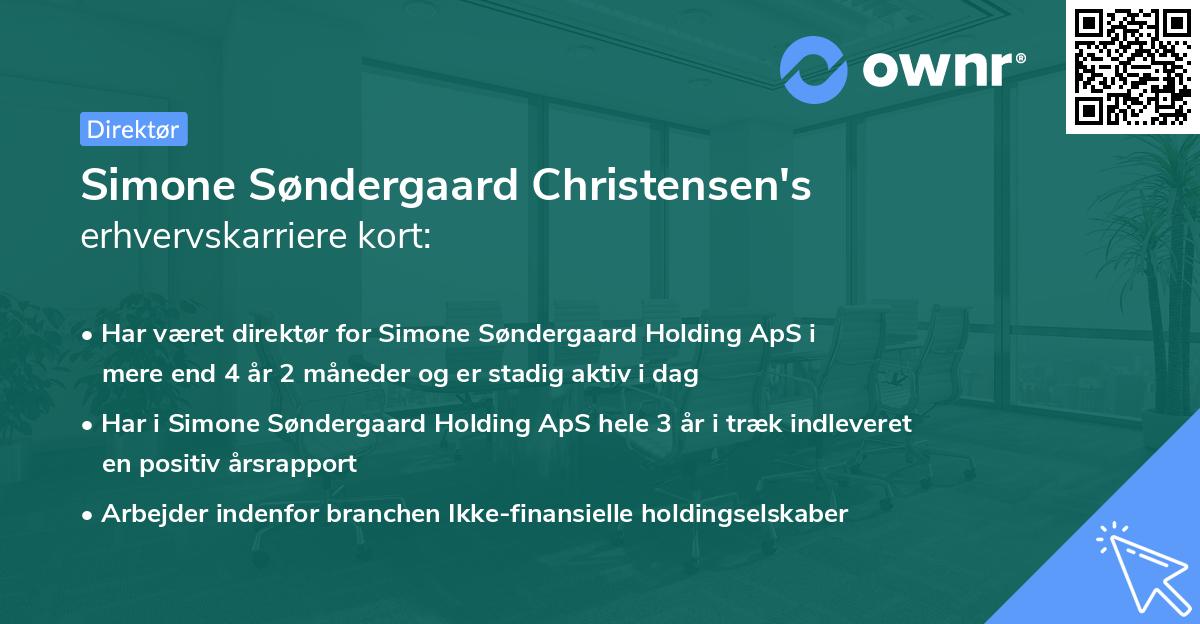 Simone Søndergaard Christensen's erhvervskarriere kort