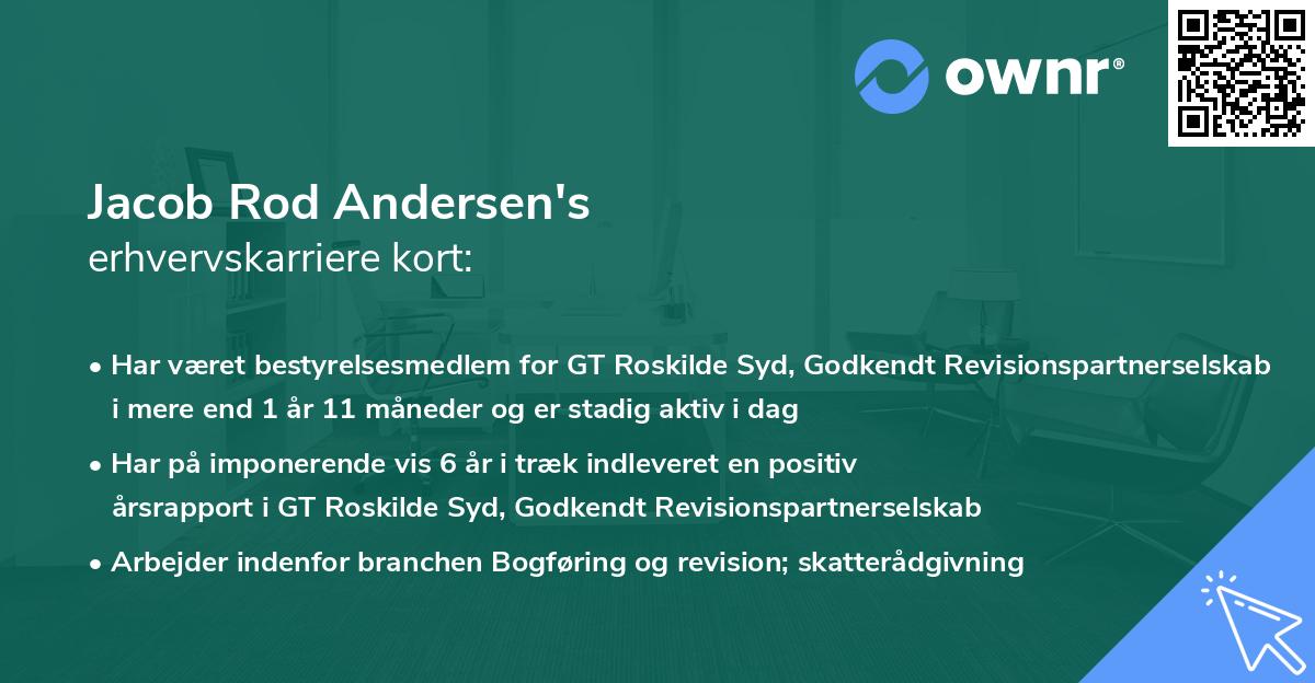 Jacob Rod Andersen's erhvervskarriere kort
