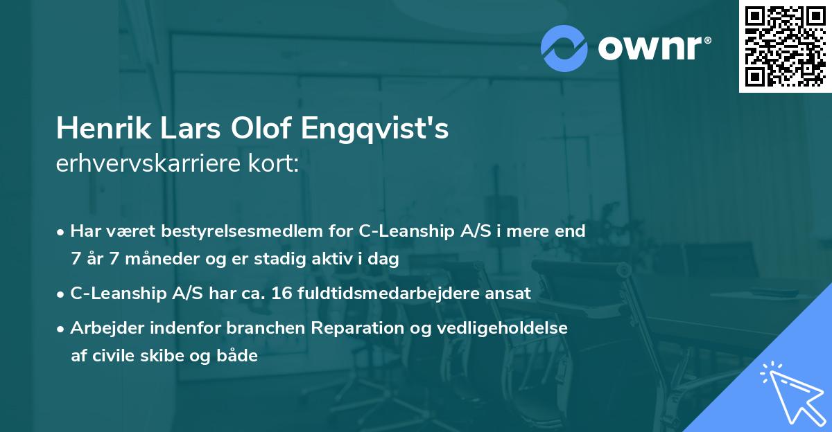 Henrik Lars Olof Engqvist's erhvervskarriere kort