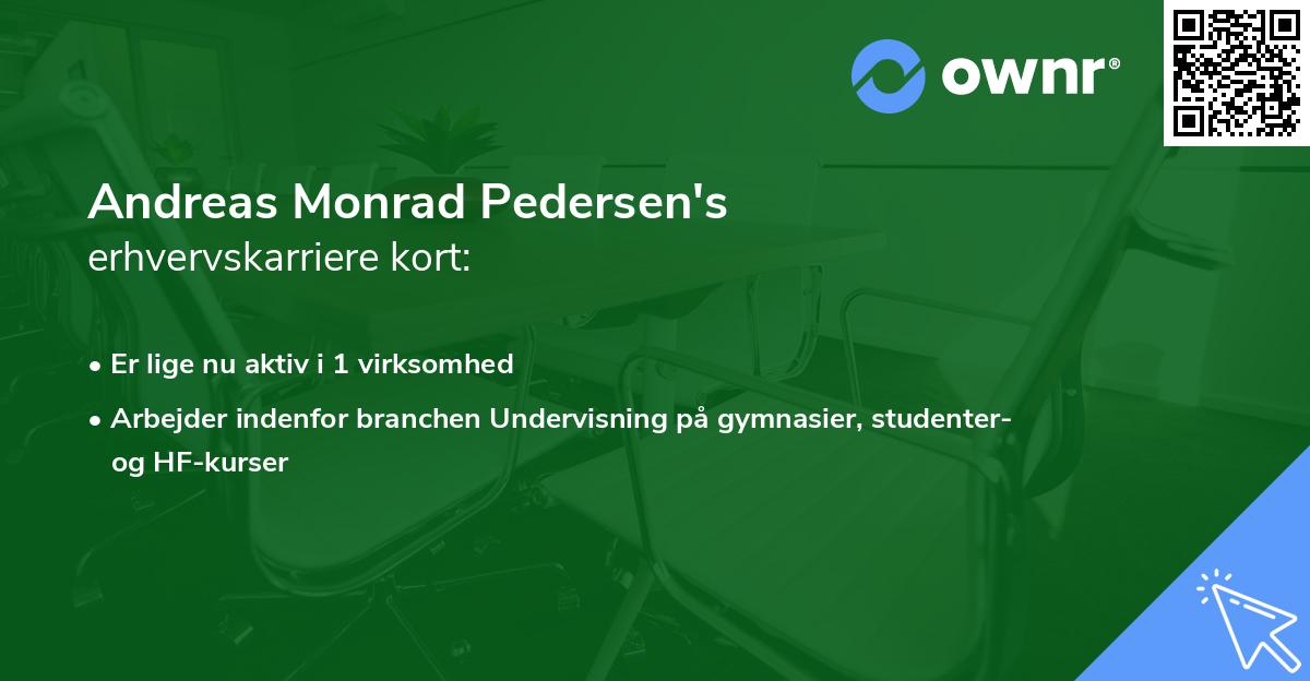 Andreas Monrad Pedersen's erhvervskarriere kort