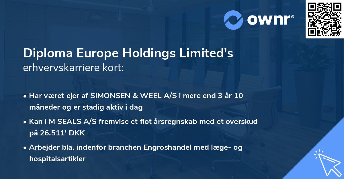 Diploma Europe Holdings Limited's erhvervskarriere kort