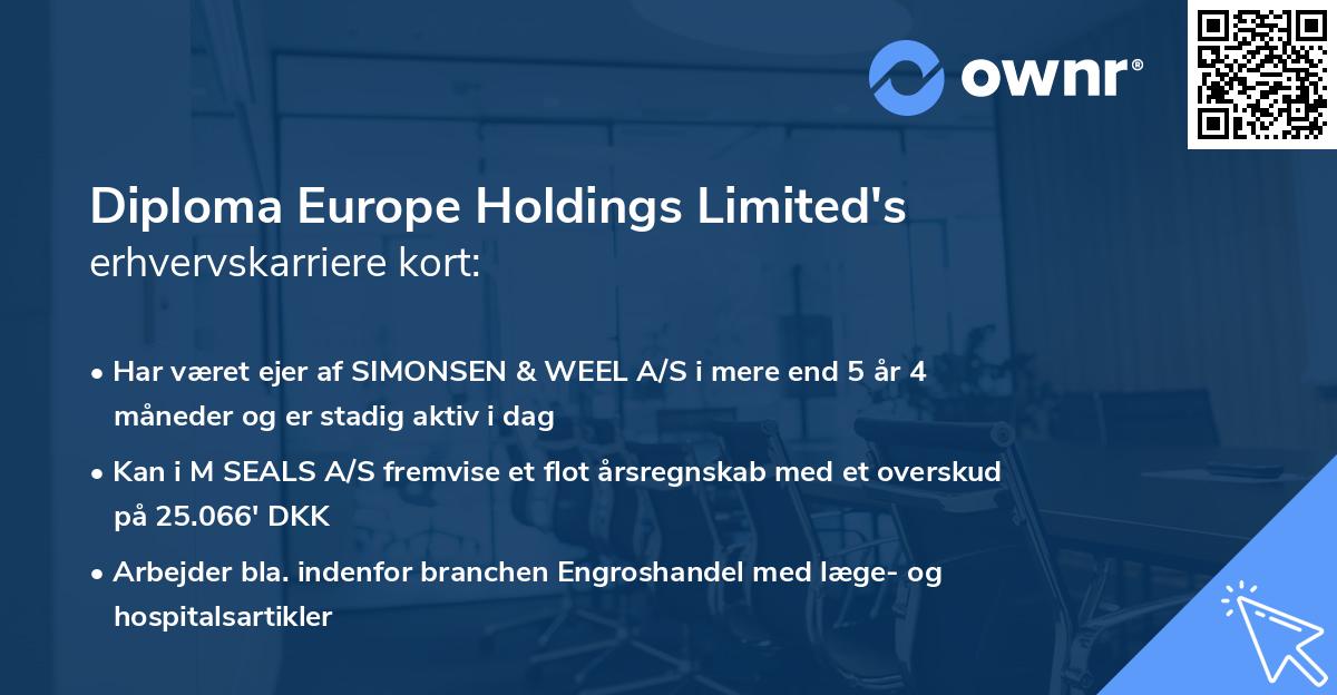 Diploma Europe Holdings Limited's erhvervskarriere kort