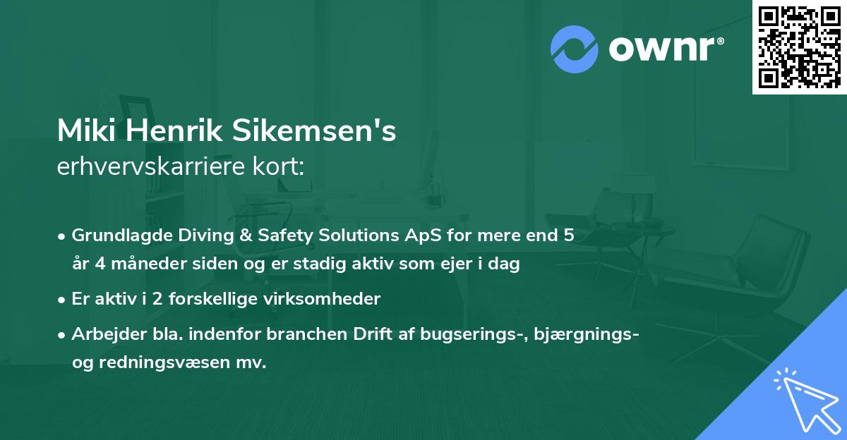 Miki Henrik Sikemsen's erhvervskarriere kort