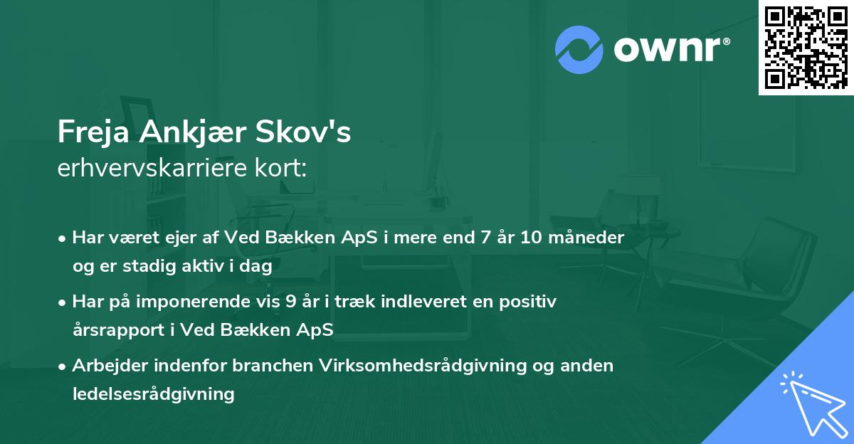 Freja Ankjær Skov's erhvervskarriere kort