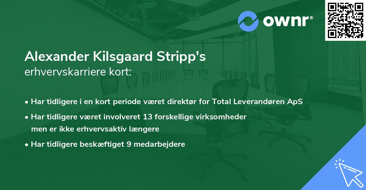 Alexander Kilsgaard Stripp's erhvervskarriere kort
