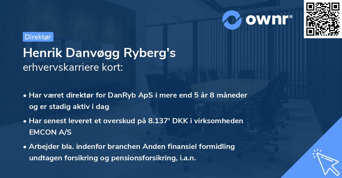 Henrik Danvøgg Ryberg's erhvervskarriere kort