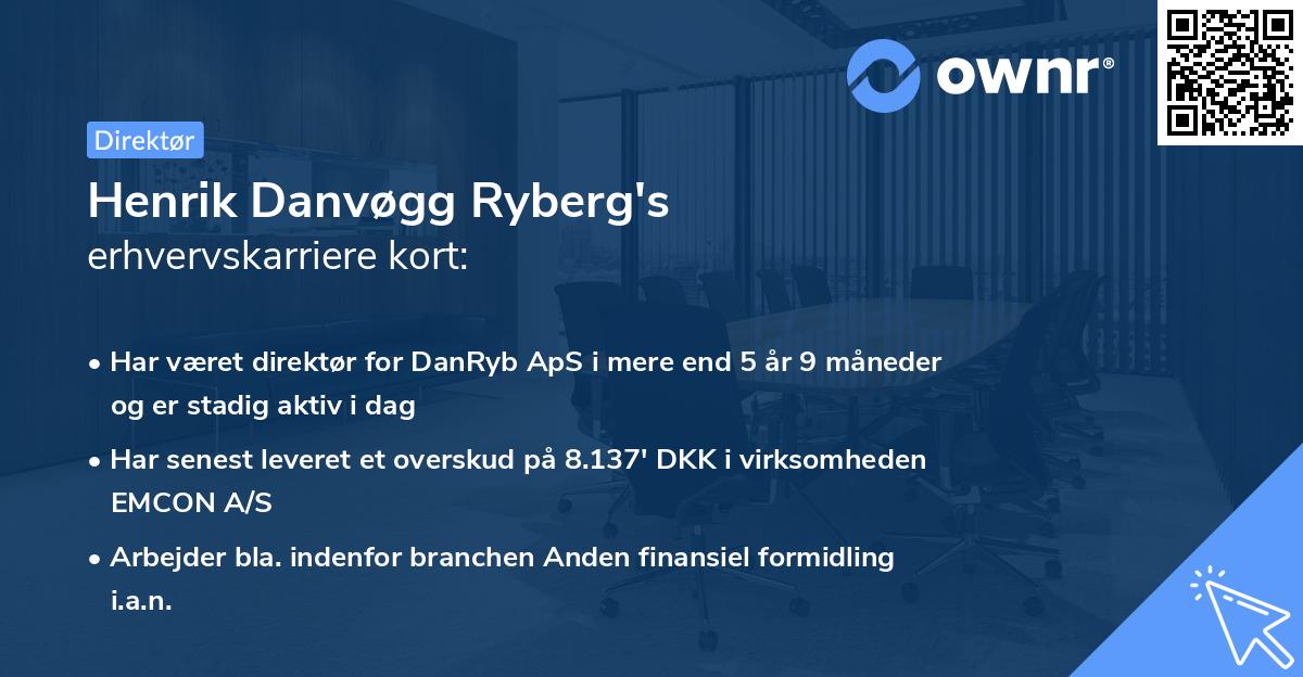 Henrik Danvøgg Ryberg's erhvervskarriere kort