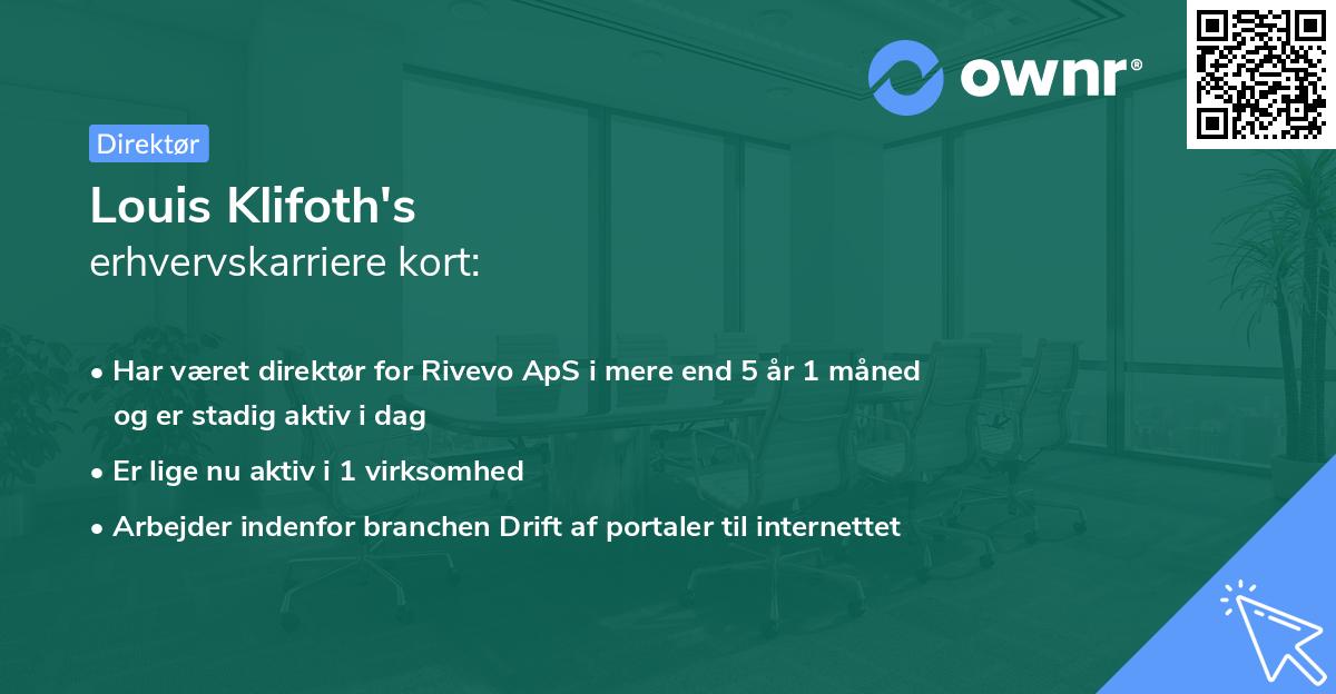 Louis Klifoth's erhvervskarriere kort