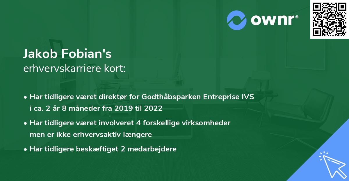 Jakob Fobian's erhvervskarriere kort