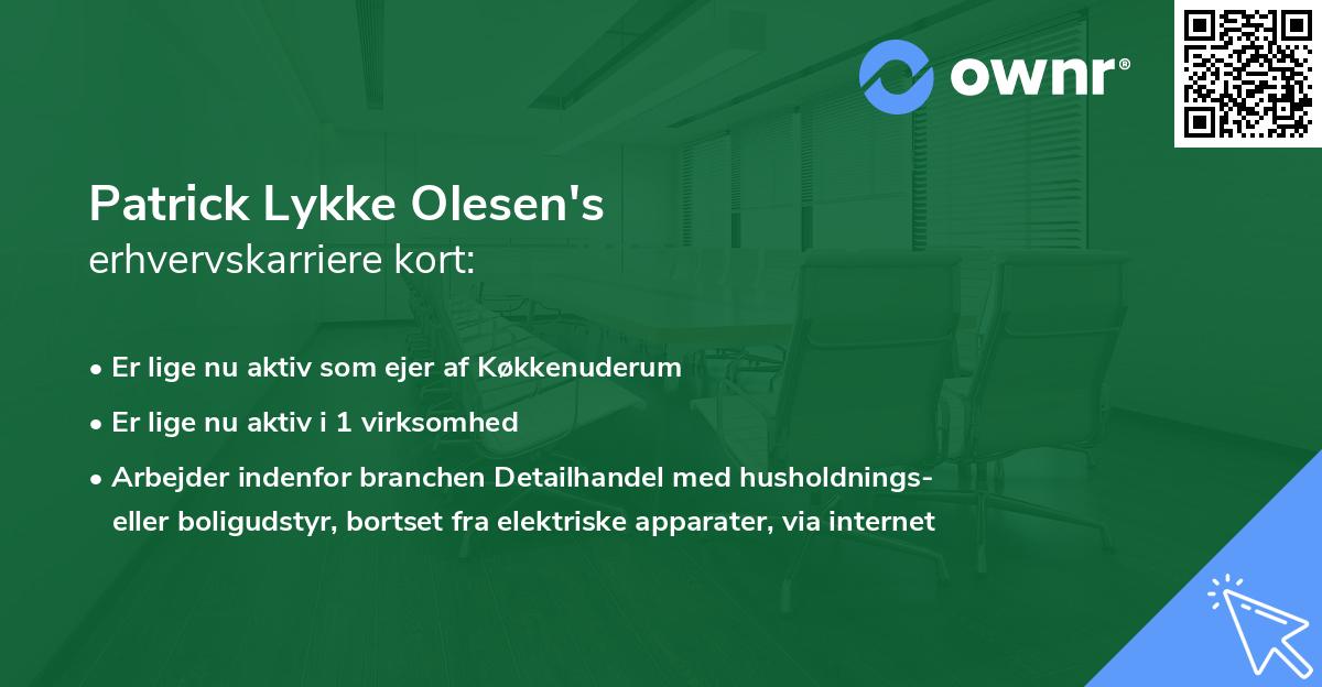 Patrick Lykke Olesen's erhvervskarriere kort