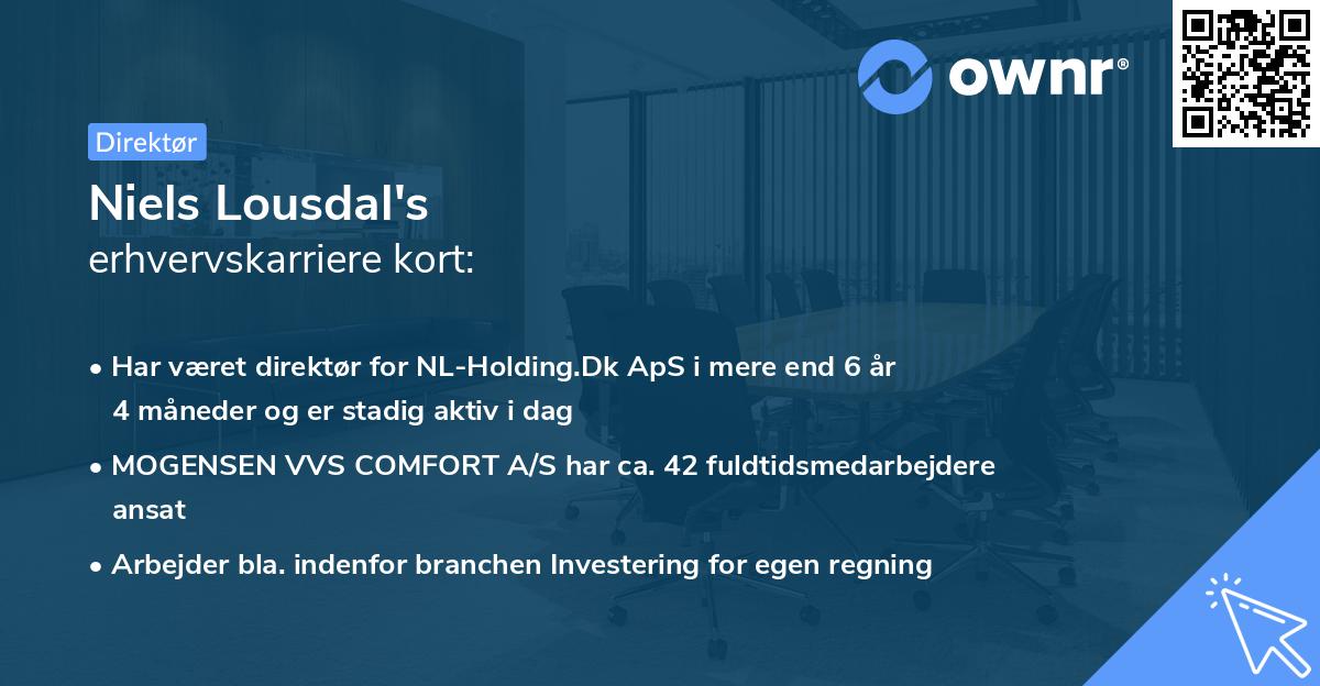 Niels Lousdal's erhvervskarriere kort