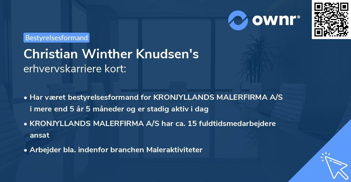 Christian Winther Knudsen's erhvervskarriere kort