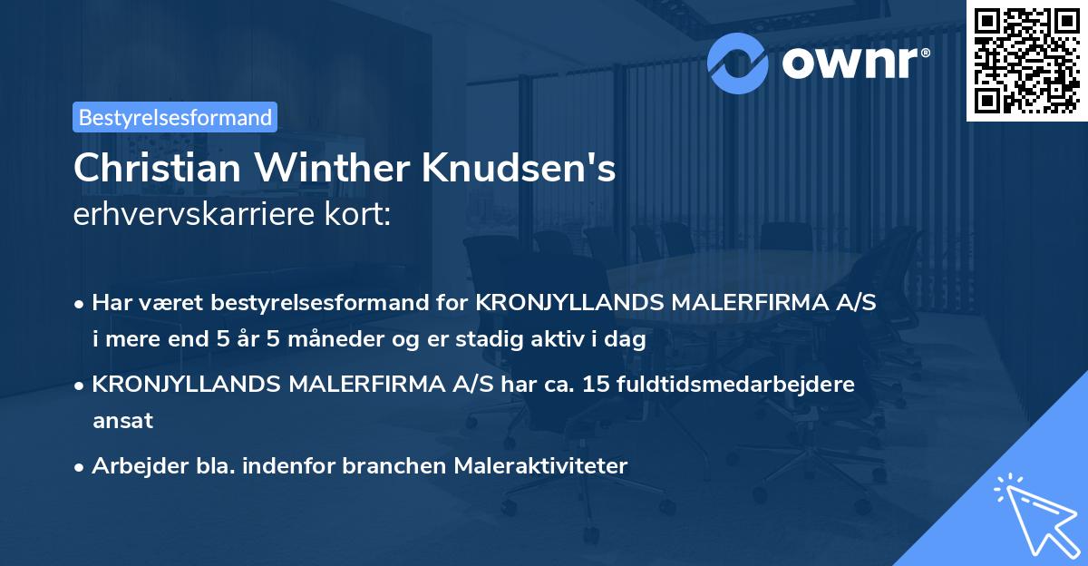 Christian Winther Knudsen's erhvervskarriere kort