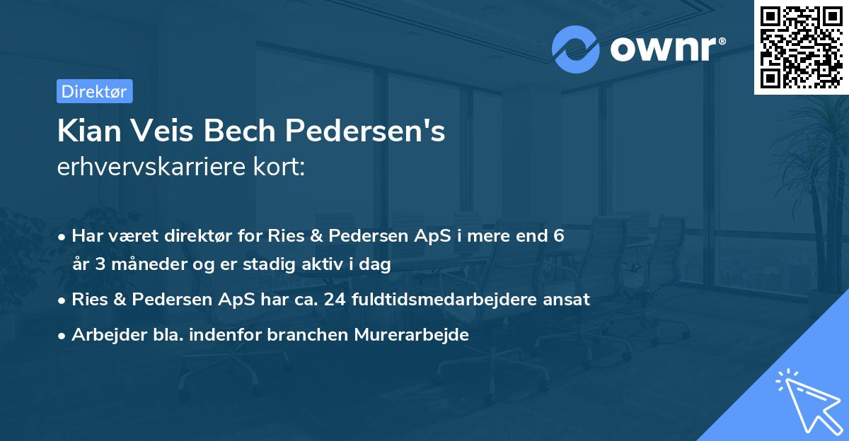 Kian Veis Bech Pedersen's erhvervskarriere kort