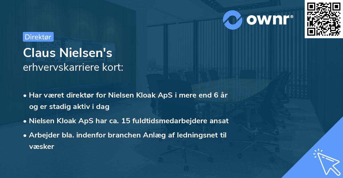 Claus Nielsen's erhvervskarriere kort