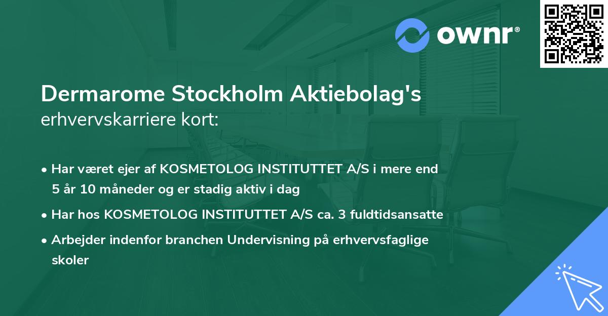 Dermarome Stockholm Aktiebolag's erhvervskarriere kort