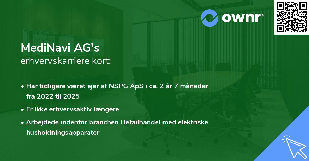 MediNavi AG's erhvervskarriere kort