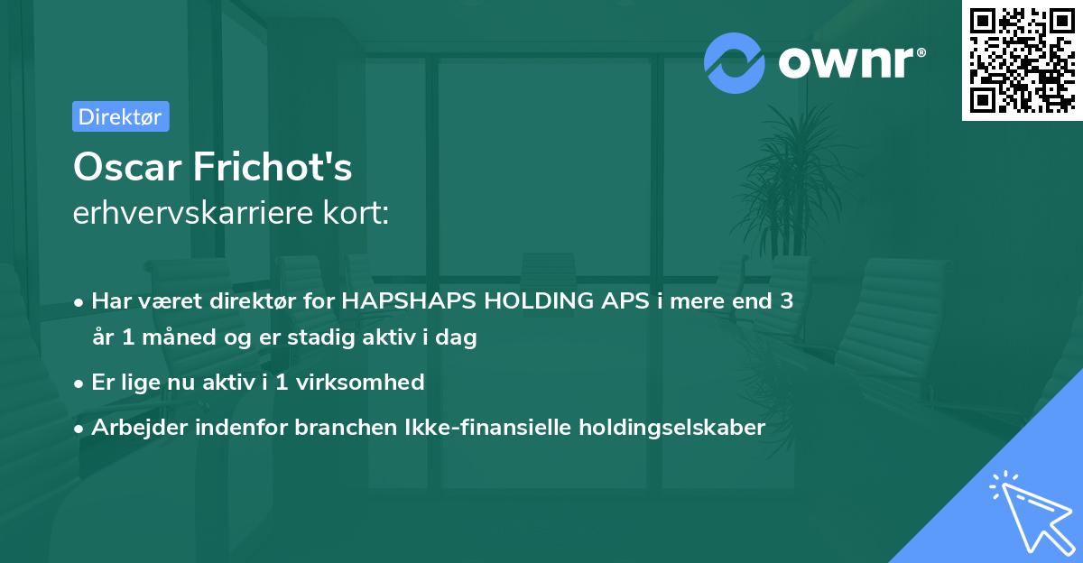 Oscar Frichot's erhvervskarriere kort