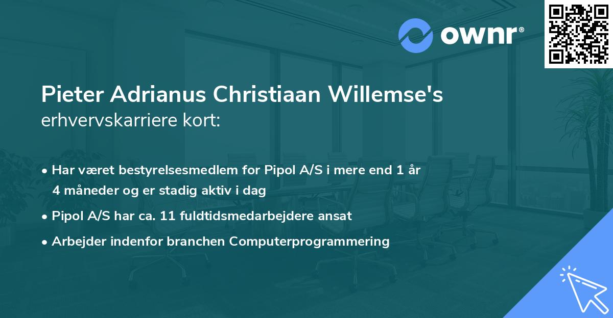 Pieter Adrianus Christiaan Willemse's erhvervskarriere kort