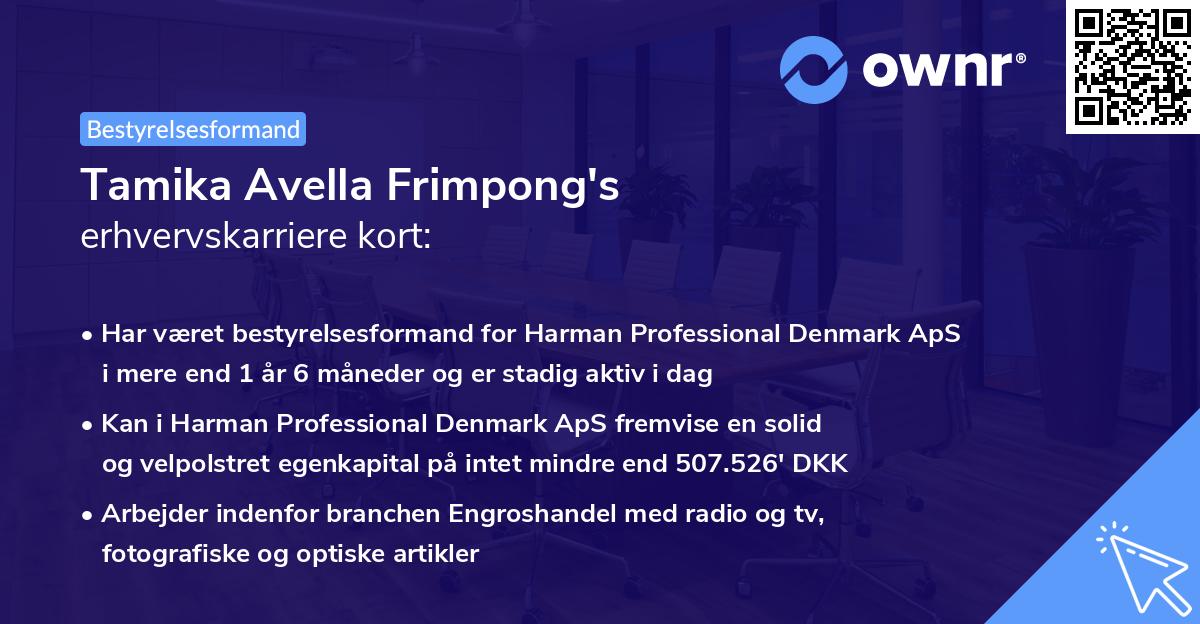 Tamika Avella Frimpong's erhvervskarriere kort