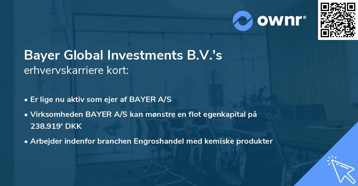 Bayer Global Investments B.V.'s erhvervskarriere kort
