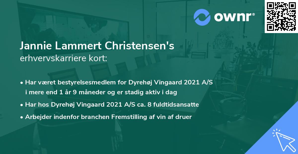 Jannie Lammert Christensen's erhvervskarriere kort