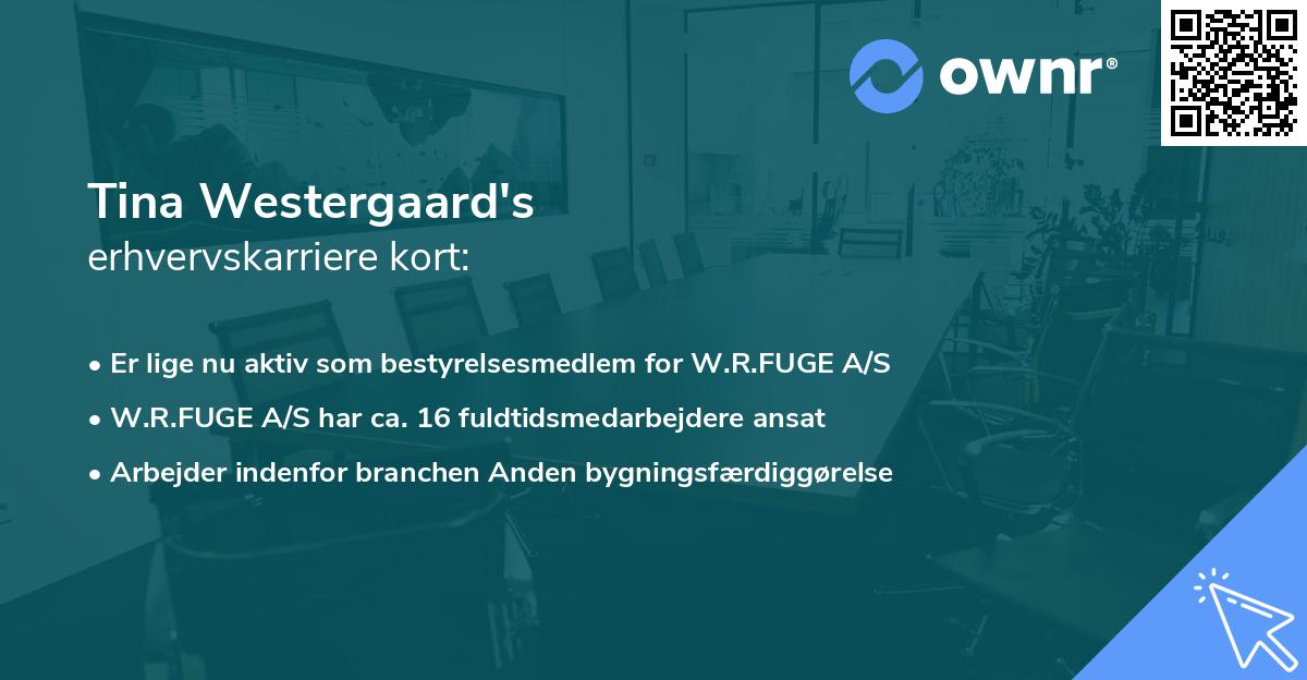 Tina Westergaard's erhvervskarriere kort