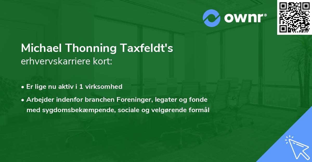 Michael Thonning Taxfeldt's erhvervskarriere kort