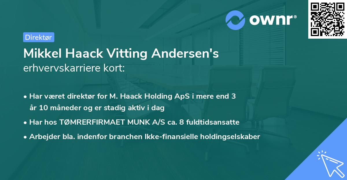 Mikkel Haack Vitting Andersen's erhvervskarriere kort