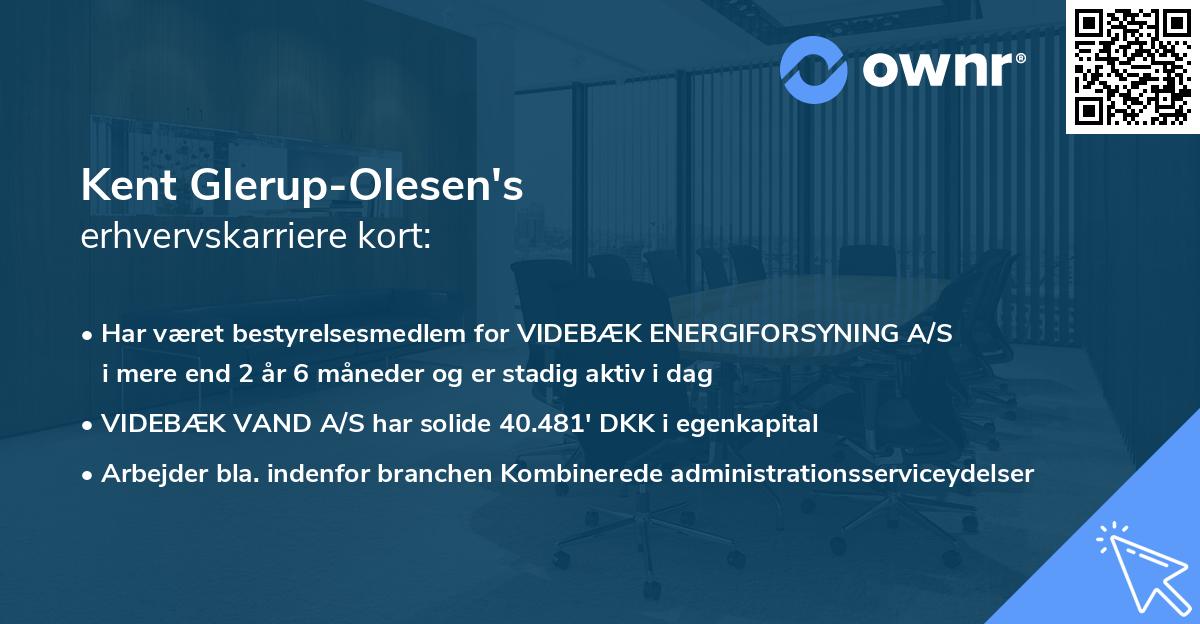 Kent Glerup-Olesen's erhvervskarriere kort