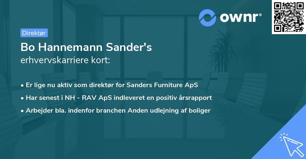 Bo Hannemann Sander's erhvervskarriere kort