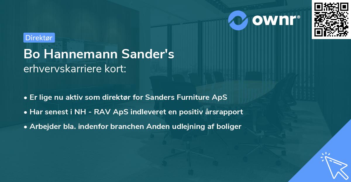 Bo Hannemann Sander's erhvervskarriere kort