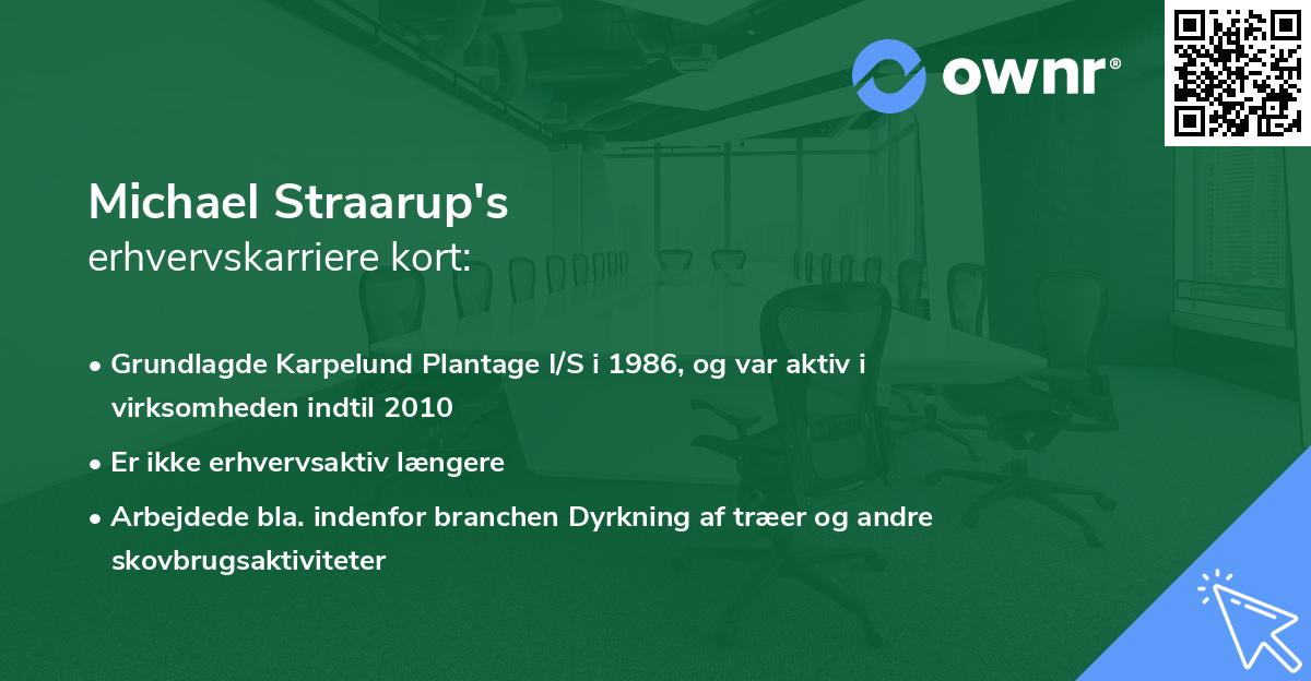 Michael Straarup's erhvervskarriere kort