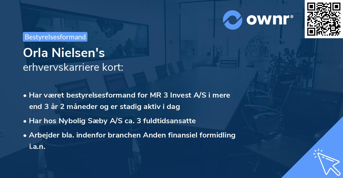 Orla Nielsen's erhvervskarriere kort