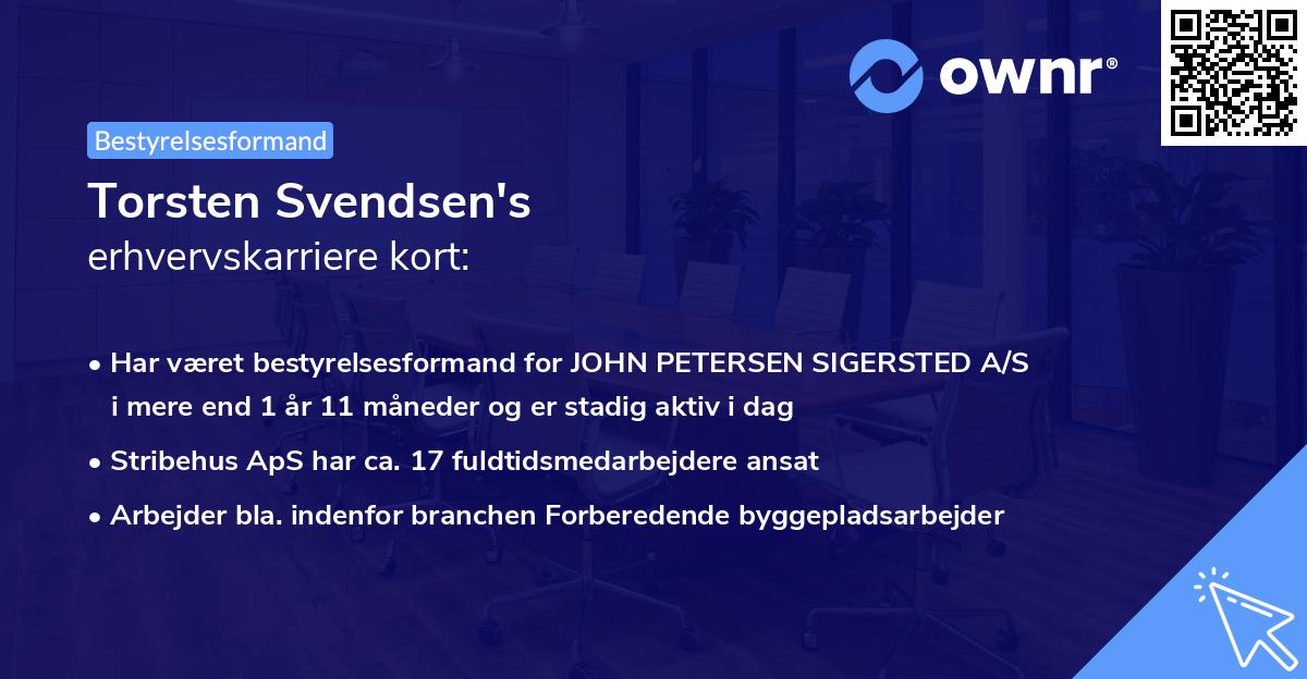 Torsten Svendsen's erhvervskarriere kort