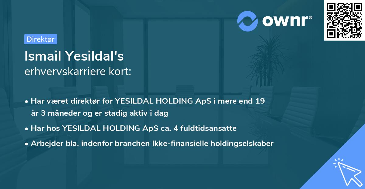 Ismail Yesildal's erhvervskarriere kort