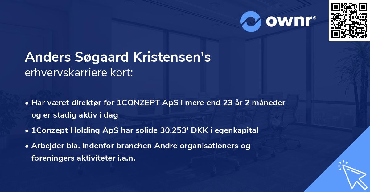 Anders Søgaard Kristensen's erhvervskarriere kort