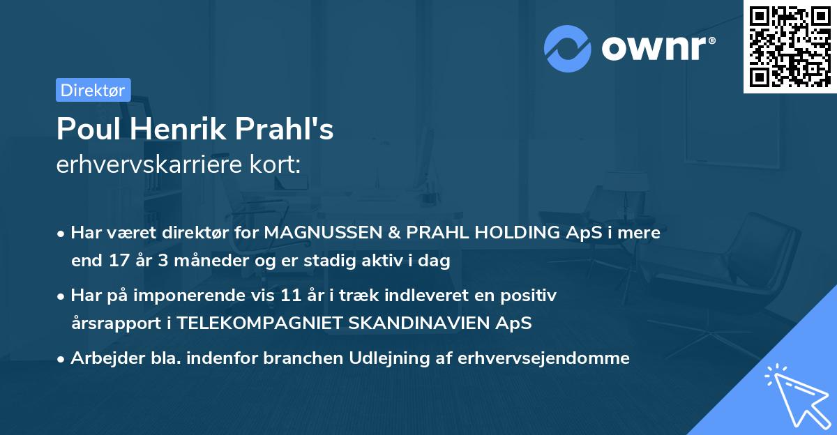 Poul Henrik Prahl's erhvervskarriere kort