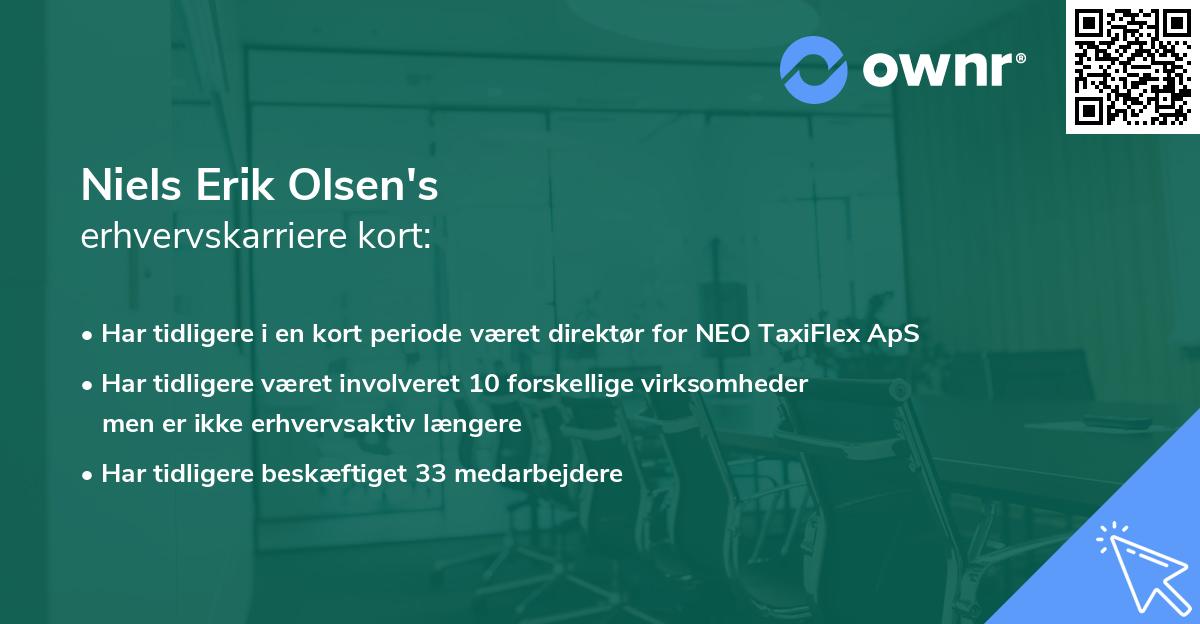 Niels Erik Olsen's erhvervskarriere kort