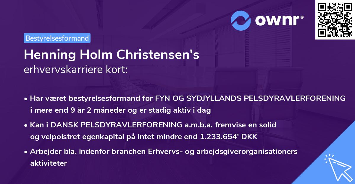 Henning Holm Christensen's erhvervskarriere kort