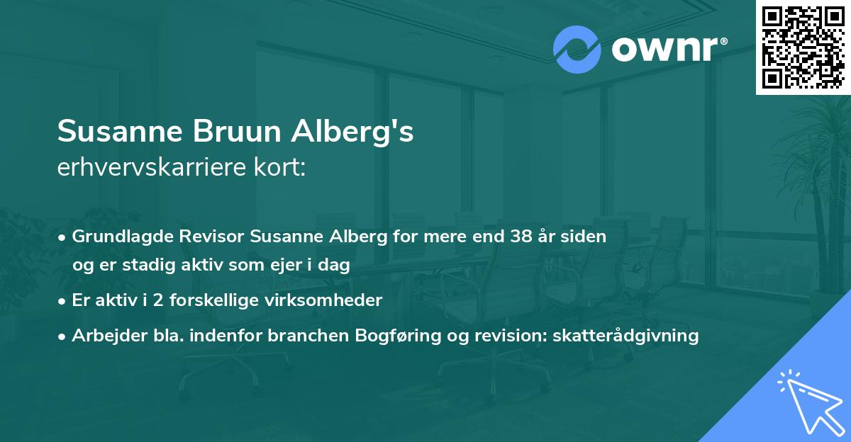 Susanne Bruun Alberg's erhvervskarriere kort