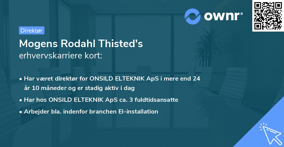 Mogens Rodahl Thisted's erhvervskarriere kort