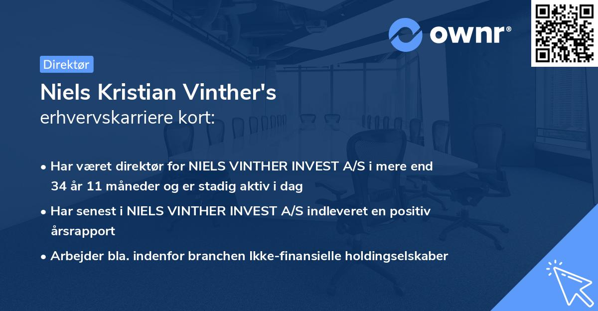 Niels Kristian Vinther's erhvervskarriere kort