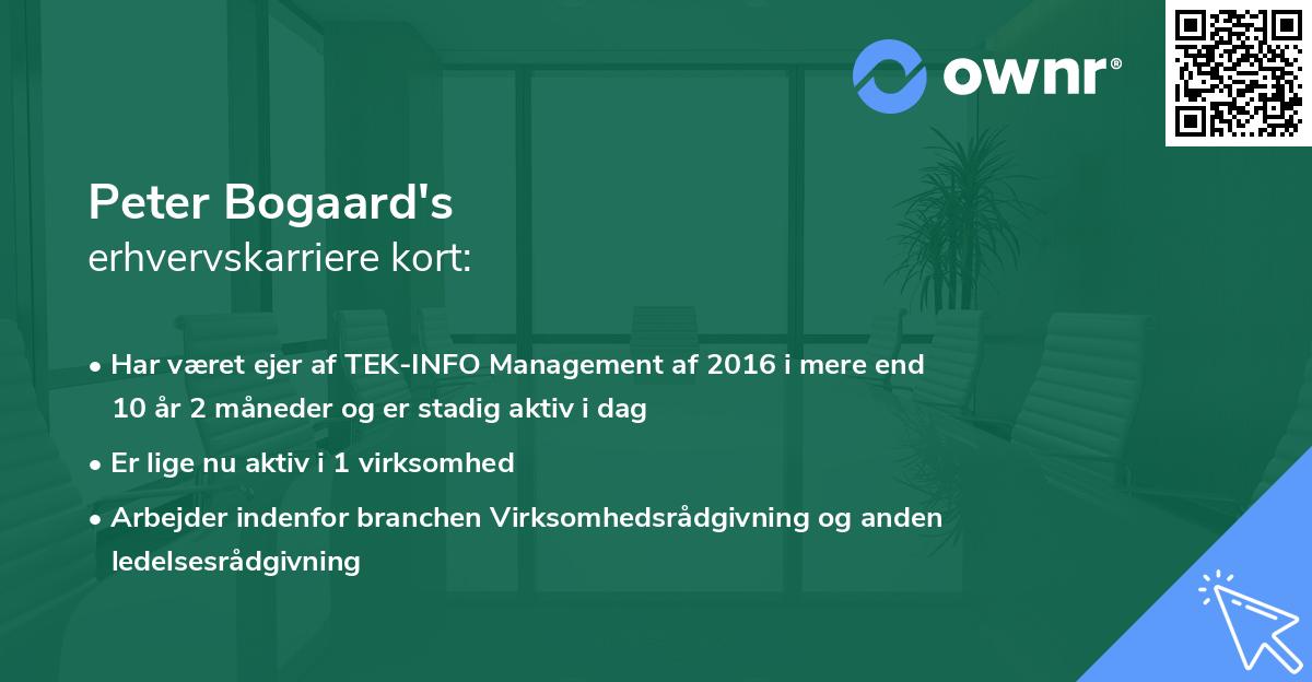 Peter Bogaard's erhvervskarriere kort