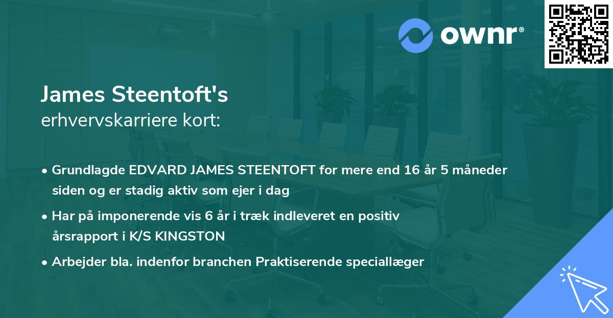 James Steentoft's erhvervskarriere kort